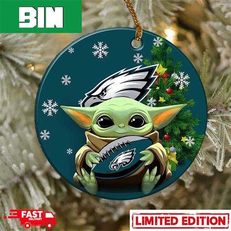 Philadelphia Eagles Baby Yoda NFL Football 2023 Christmas Tree ...