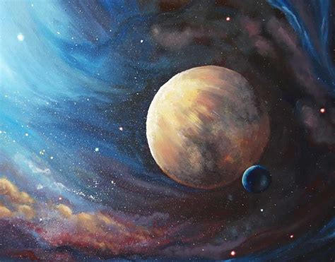 The Unknown Planet Space Painting – Liz W Fine Art