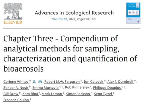 Compendium of analytical methods for sampling, characterisation and quantificationof bioaerosols ...