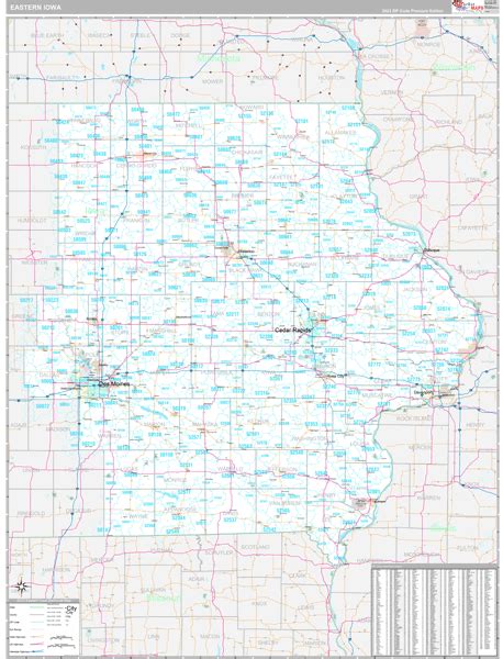 Iowa Eastern Wall Map Premium Style by MarketMAPS - MapSales