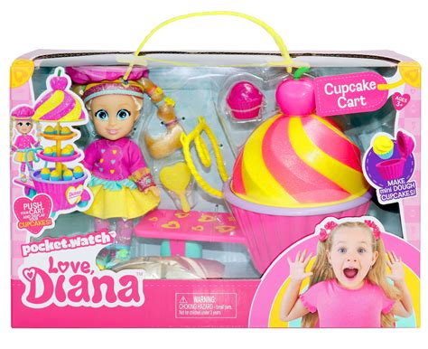 Love, Diana Cupcake Cart Food Stall Playset, 6" Doll - Walmart.com