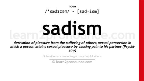 Pronunciation of Sadism | Definition of Sadism - YouTube