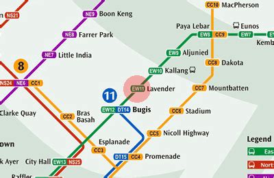 EW11 Lavender station map - Singapore MRT