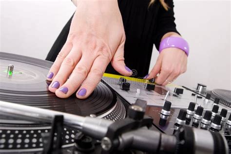 Hands of Female Hip-hop DJ Scratching Stock Photo - Image of spinning ...