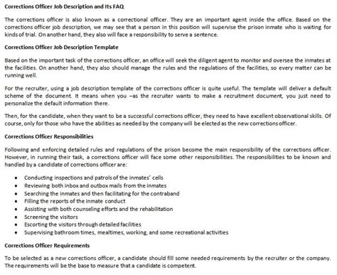 Corrections Officer Job Description and Its FAQ | room surf.com