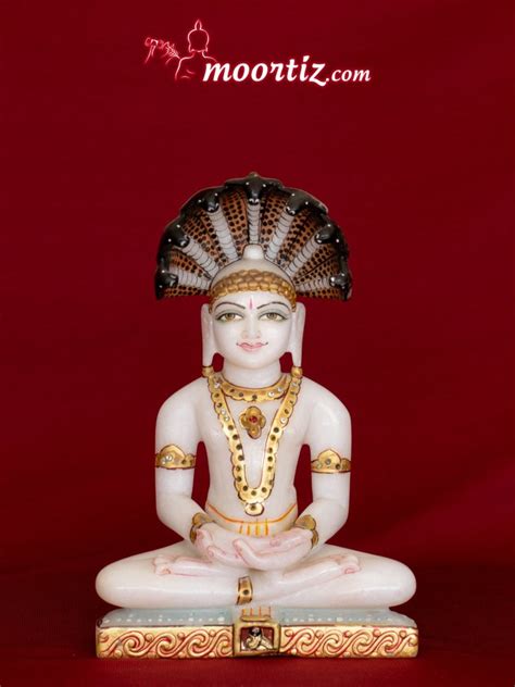 White and Golden Painted 9inch Marble Parshwanath Bhagwan Statue, For Worship at Rs 16500 in ...