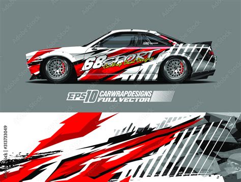 Drift car graphic livery design vector. Graphic abstract stripe racing ...