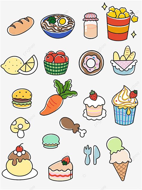 Material De Comida Bonito Dos Desenhos Animados PNG , Clipart De ...