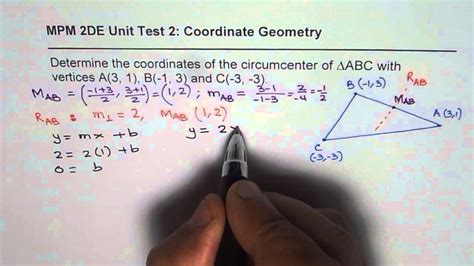 How to Find Coordinates of Circumcentre of a Triangle IB Test - YouTube