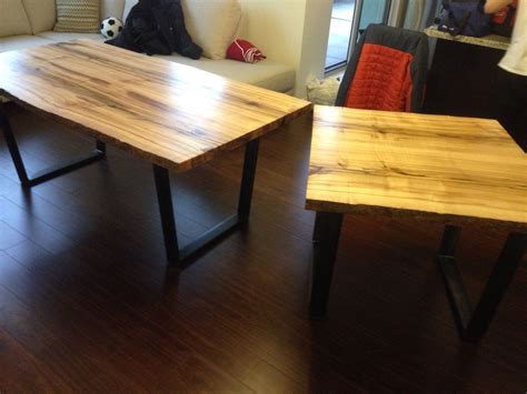 Live edge water reclaimed maple dining table with extension | Maple ...