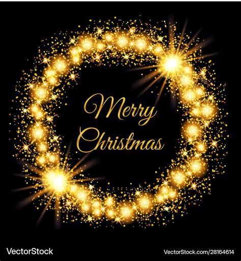 Merry christmas glowing gold background Royalty Free Vector