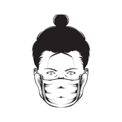 Premium Vector | Ninja sketch illustration with mask