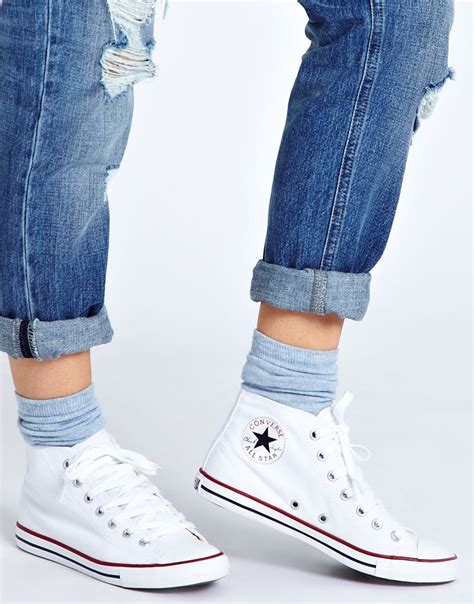 Pin by Yinghuei Chu on chaussures | White high top sneakers, High tops, Converse