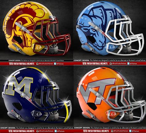 Graphic Designer Creates Alternate Concept Helmets For College Football ...