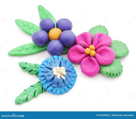 Plasticine flowers. stock image. Image of background - 63039843