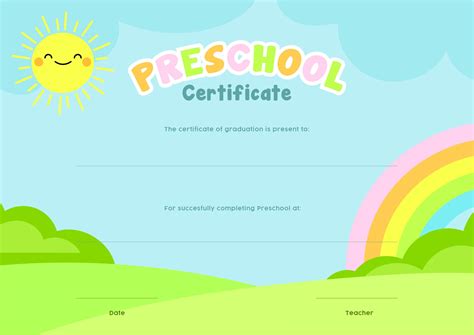 Downloadable Free Printable Kindergarten Certificate Templates ...