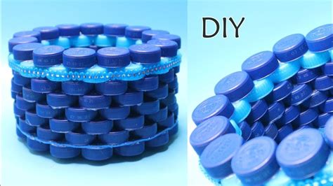 Ide Kreatif TUTUP BOTOL bekas ! Botol Plastik AQUA ! How to make basket ... Plastic Bottle Tops ...