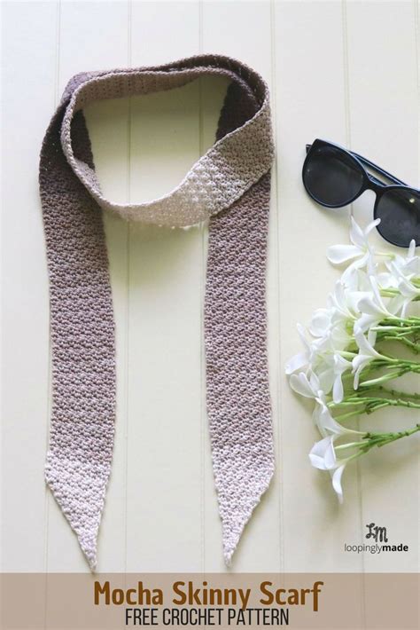 This crochet skinny scarf is a cool accessory to have. Made with sport weight yarn, it is a free ...