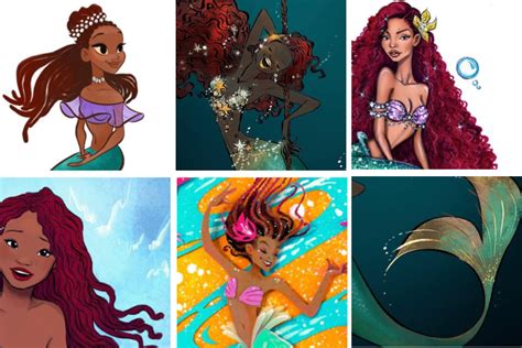 Illustrators see the beauty + meaning in Halle Bailey as Ariel