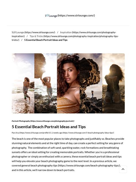 5 Essential Beach Portrait Ideas and Tips | PDF