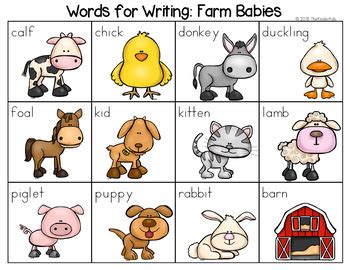 Baby Farm Animals List