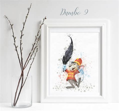 Dumbo 9 Timothy Mouse Nursery Print, Dumbo Poster, Inspired Watercolour ...