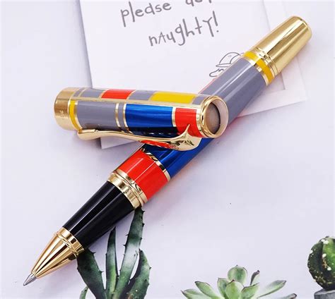 Hero 767 Roller Ball Pen with Golden Trim Fashion Colored Ink Pen with Smooth Refill Great for ...