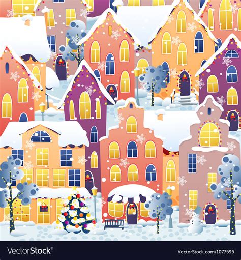 Christmas town Royalty Free Vector Image - VectorStock