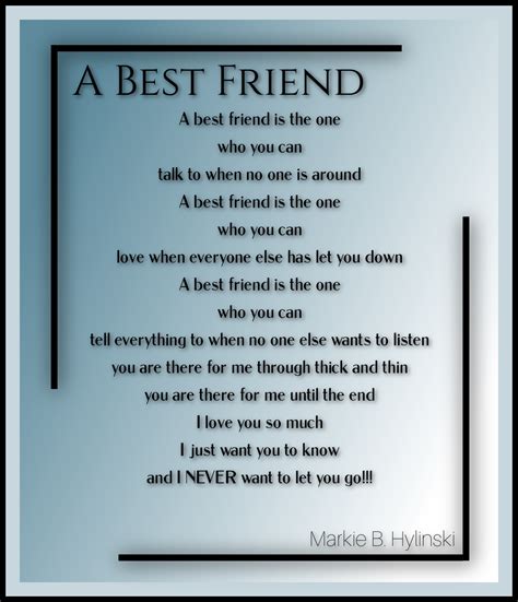 A Best Friend -Markie B. Hylinski | Friendship Poems