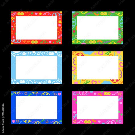 Cute and colourful frames for back to school, name tag, teachers ...