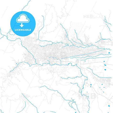 Ibague, Colombia PDF vector map with water in focus - HEBSTREITS Sketches