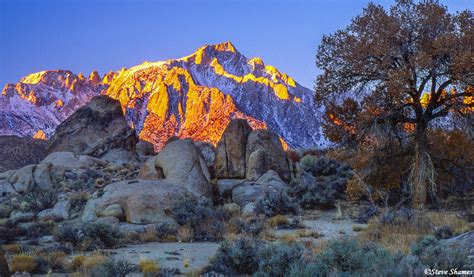 Lone Pine Peak Glowing | Alabama Hills area, eastern California | Steve ...