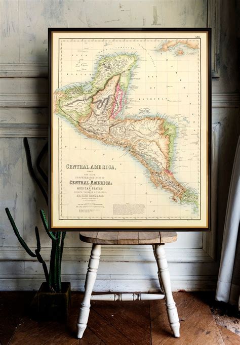 Central America map - Historical map of Central America - Old map reproduction on paper or canvas