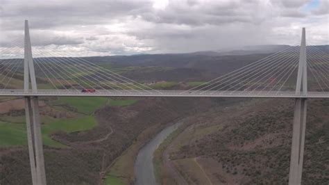 Aerial view of the Millau Viaduct over the Tarn, Stock Footage | VideoHive