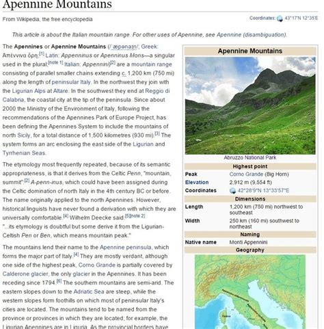 Apennine Mountains - Wikipedia, the free encyclopedia | Apennine ...