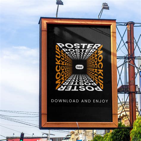 Free Vertical Billboard Mockup - mockupbee