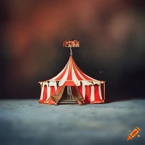 Photograph of a vintage circus tent interior on Craiyon