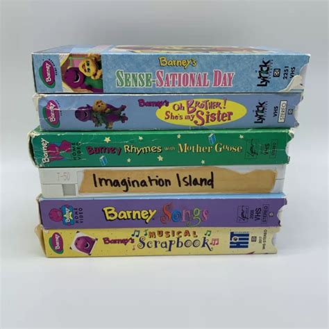 VINTAGE BARNEY VHS Lot of 6 ~ Senses Rhymes Songs Imagination Music Video Tapes EUR 37,64 ...