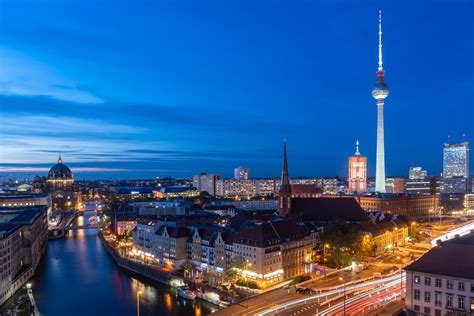 Berlin Skyline from Fischerinsel Skyscraper, Germany