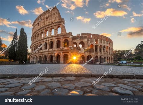 Rome Italy Colosseum Amphitheater Sunrise Through Stock Photo 2255415583 | Shutterstock