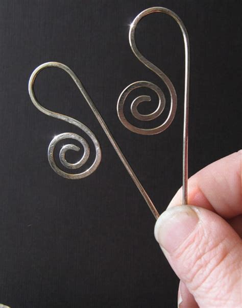 Swirl 14 Gauge Sterling Silver Sculpted Wire Earrings. Funky - Etsy