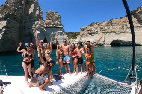 Milos Caves Snorkelling Catamaran Cruise In A Small Group