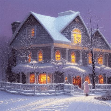 Winter Wonderland by Thomas Kinkade · Creative Fabrica