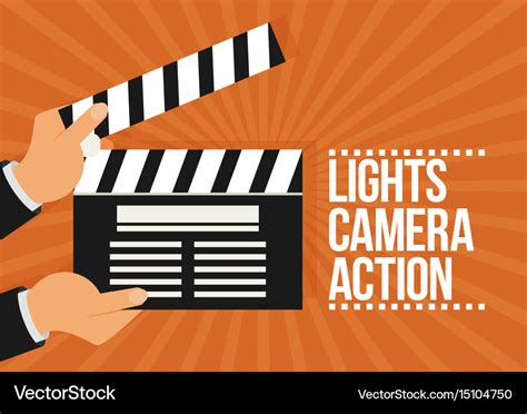 Cinema lights camera action flat Royalty Free Vector Image