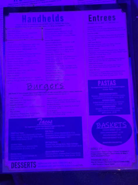 Menu at The Toasted Monkey pub & bar, Saint Pete Beach, 678 75th Ave