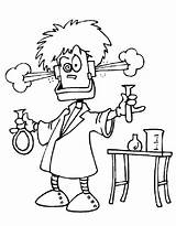Mad scientist coloring Page  Coloringus sketch template