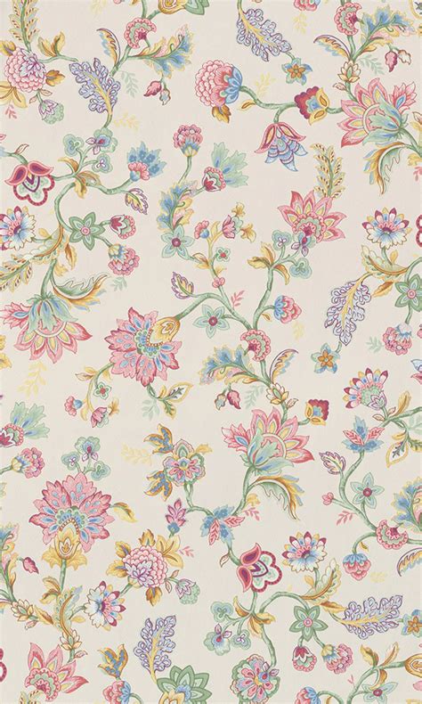 Off White Vintage Paisley Blossoms Wallpaper R6421 | Vintage floral wallpapers, Cute wallpaper ...