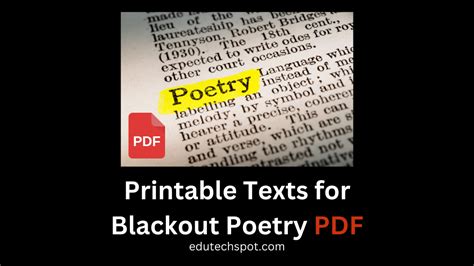 Printable Texts for Blackout Poetry pdf - Edutechspot