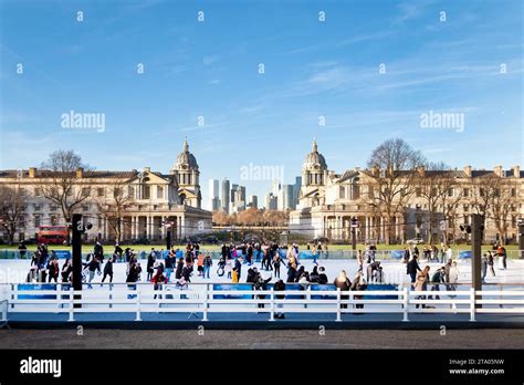 The Greenwich Ice Skating rink located in front of Queens House, London ...