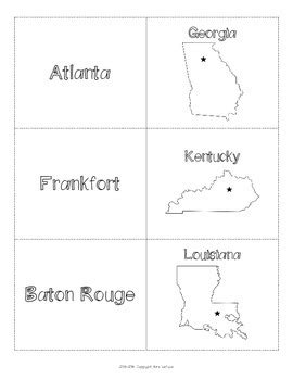 US Southeast Region States & Capitals Maps by MrsLeFave | TpT